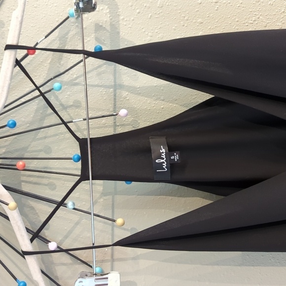 Lulu's black bodysuit thong top strappy size small - Picture 4 of 10